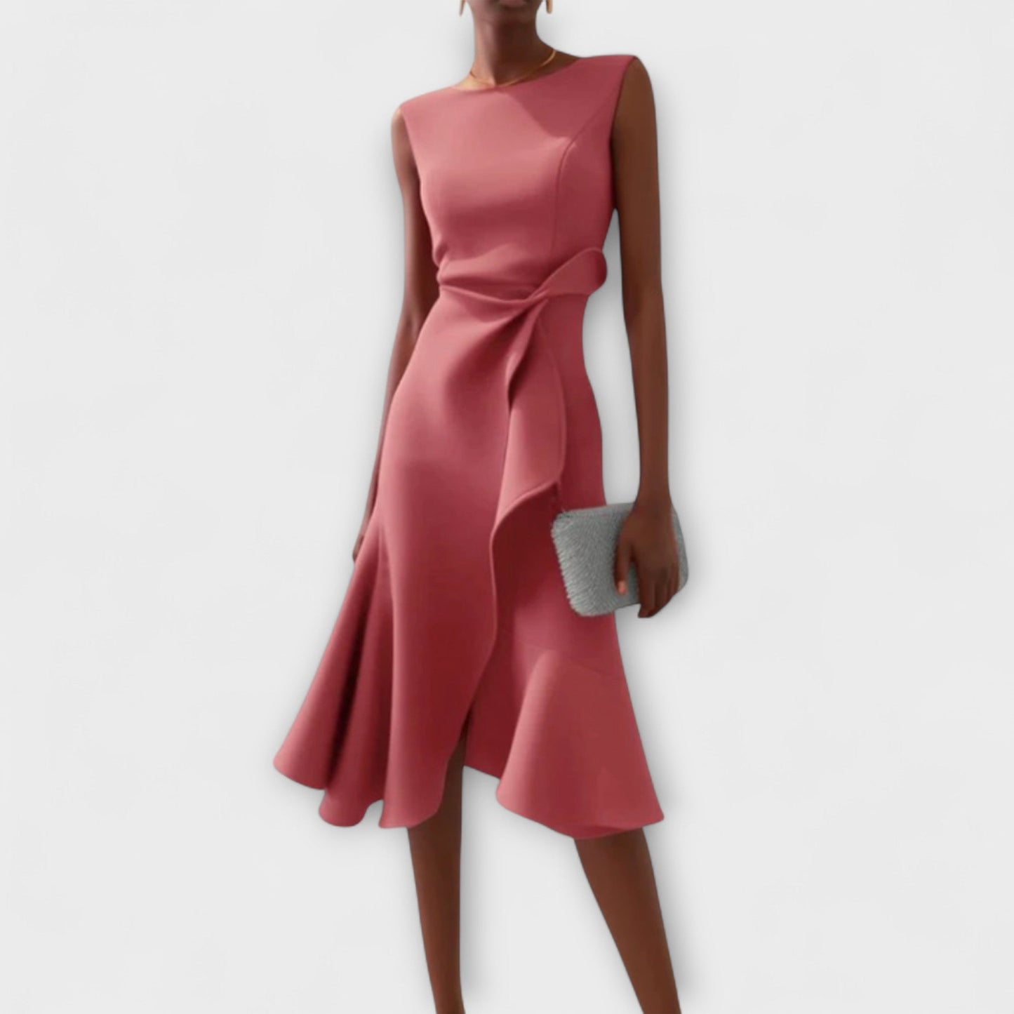 Juliette | Robe midi asymétrique drapée