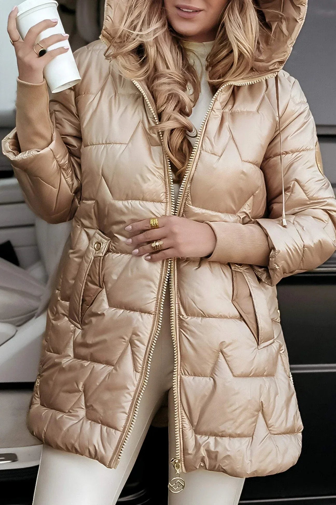 Nolwen | Manteau d’Hiver Élégant avec Capuche et Rembourrage