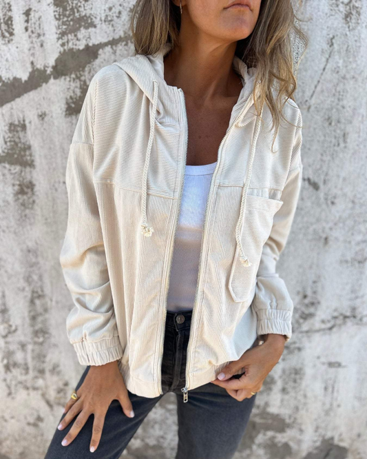 Jemma - Veste à capuche en velours côtelé