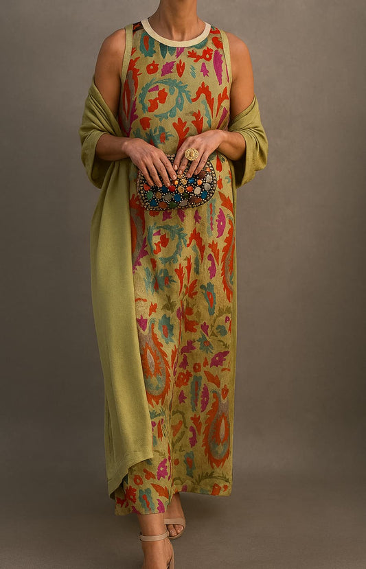 Raffaella | Robe longue élégante avec étole assortie et ligne raffinée pour occasions spéciales