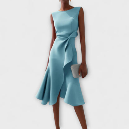Juliette | Robe midi asymétrique drapée