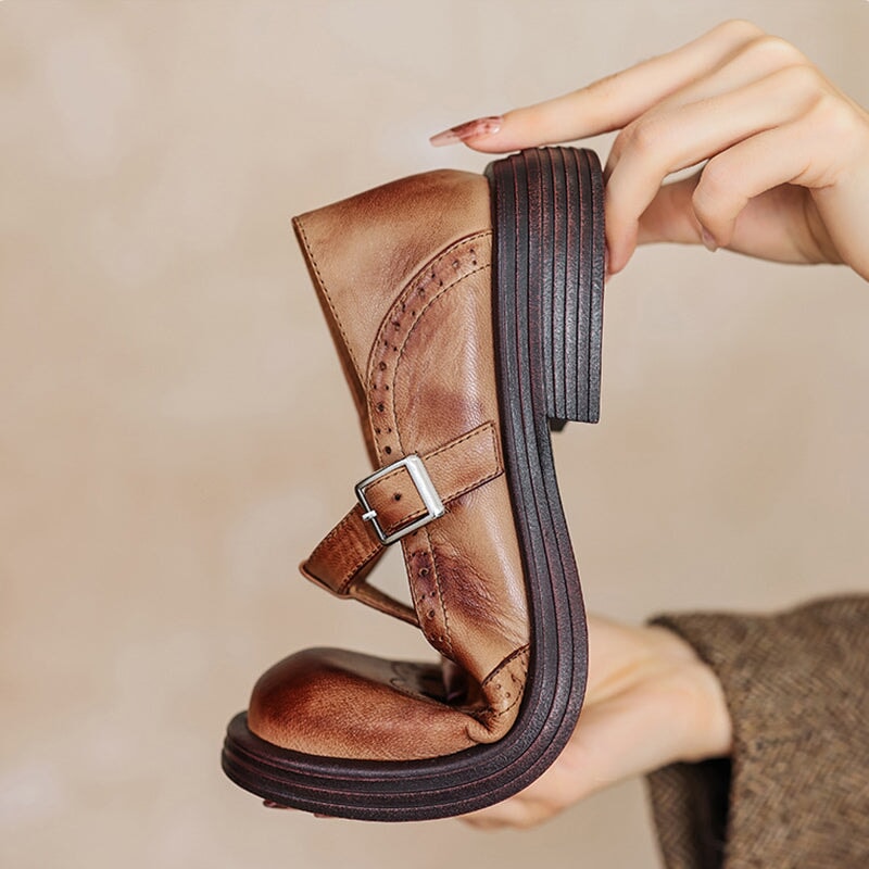Velda | Escarpins Mary Jane élégants en cuir